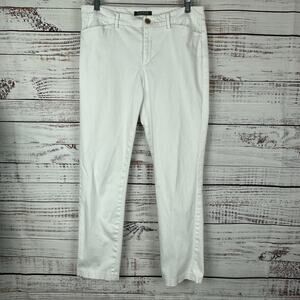 Womens Lauren Ralph Lauren White Chino Cotton Stretch Straight Ankle Pants Sz 6